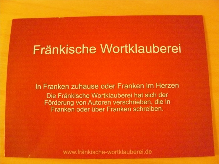 Flyer im Postkartenformat zu den Fränkischen Wortklaubern - Vorderseite