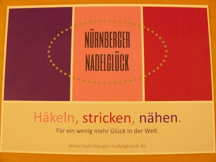 Flyer im Postkartenformat zum Nürnberger Nadelglück